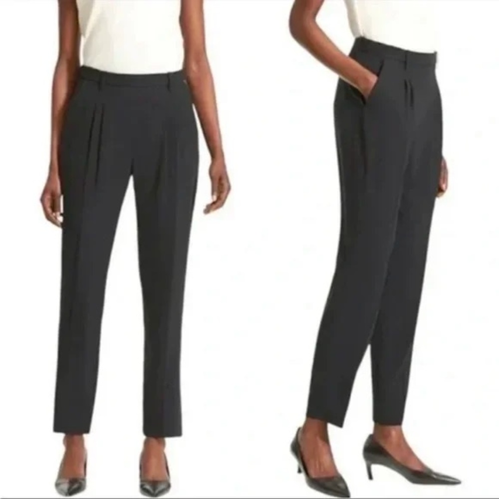 NWT! MM Lafleur Nakamura Pleat Front Trouser Pants in Black - size 14